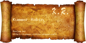 Kummer Robin névjegykártya